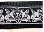 Medieval White Griffons on Black Martingale Lead #708