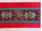 Red and Turquoise Tapestry Martingale Lead #709