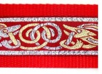Metallic Gold and Silver Beasts on Red Martingale Lead #772