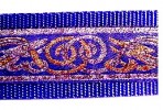 Gold and Silver Beast on Blue Martingale Lead #773