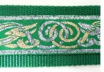 Gold and Silver Beasts Shapes on Green Martingale Lead #774