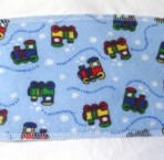 BB8000 Lively Toy Trains on Light Blue Flannel Belly Band