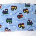 BB8000 Lively Toy Trains on Light Blue Flannel Belly Band