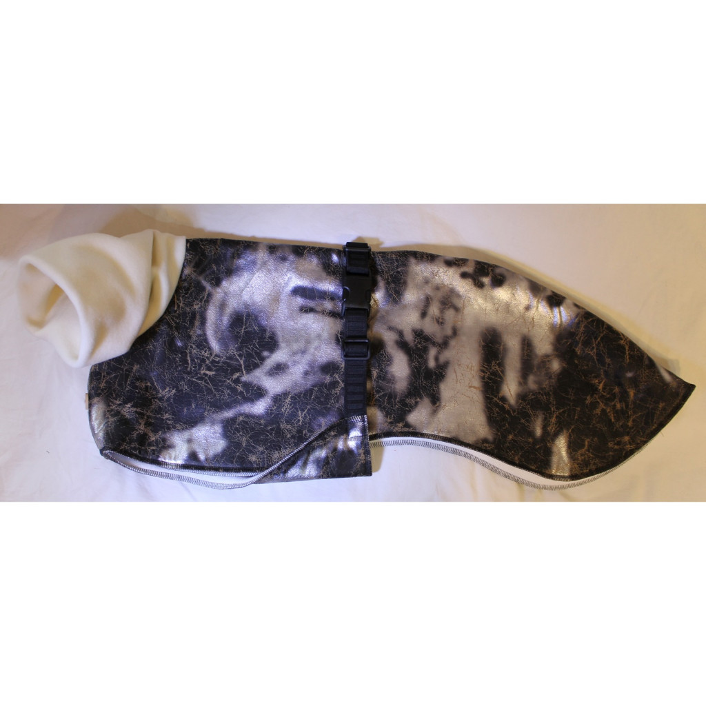 Distressed Silver and Black whippet coat