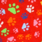 BB8037 Dog Paws Sprinkled on Red Belly Band