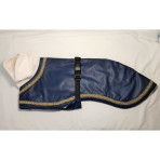 C3074 Navy Pleather with Trim Whippet Coat (Medium only)